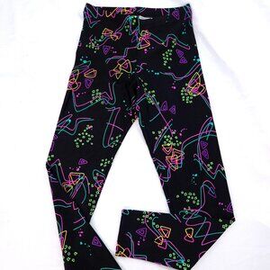 Gilda Marx Spandex VINTAGE 1980s Neon Printed Tights Sz Small